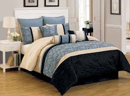 Black Bed In A Bag 13 Piece King Yasmin Blue And Black Bed In A Bag Set Comforter Sets