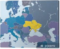 Het meet ongeveer 10 bij 12,5 inch (inclusief tekst onderaan). Canvas Vector Kaart Van De Europese Unie En De Indicatie Van Oekraine Pixers We Leven Om Te Veranderen