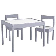 3 Piece Kids Table And Chair Set Gray Home Toddlers Children Activity Furniture Table And Chair Sets Table And Chairs Chair Set