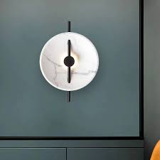 Possini euro ebbets 18 1/4 wide chrome round pendant light. Modern Led Wall Light Marble Texture Wall Lamp Creative Shape Sconce Bedside Hallway Lighting Qm1817