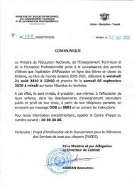 Check spelling or type a new query. Ministere De L Education Nationale Et De L Alphabetisation Communique Relatif A L Affectation En Ligne Des Eleves En Classe De 6e Facebook