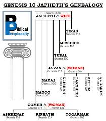 Biblical Perspicacity Genesis 10 Japheths Genealogy Chart