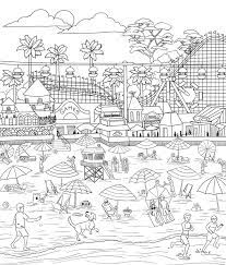 Penguin is drinking a drink. Santa Cruz Beach Boardwalk Summertime Coloring Page Growing Up In Santa Cruz