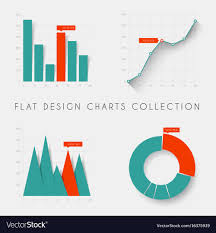 set of flat design statistics charts and graphs