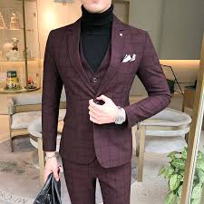 Jacket Vest Pant 2019 Dress Slim Fit Wedding Suit Men Tuxedo Suit Set British Formal Casual Grid Business Blazer Three Piece Buy At The Price Of 58 77 In Aliexpress Com Imall Com Don't just fit in, find your own perfect fit. jacket vest pant 2019 dress slim fit