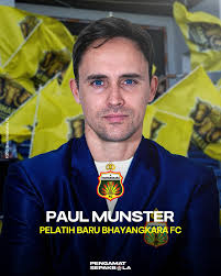 BHAYANGKARA Bhayangkara Presisi Lampung FC resmi tunjuk Paul Munster  sebagai pelatih untuk Liga 1 musim depan Paul Munster bukan nama baru bagi  Bhayangkara, dirinya pernah melatih The Guardian pada tahun 2019-2022 Semoga