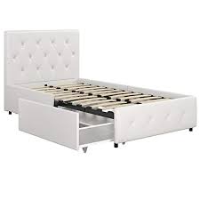 Get the best deals on white leather beds & mattresses. Dhp Dakota Upholstered Platform Bed With Storage Drawers White Faux Leather Twin Buy Online In Botswana At Botswana Desertcart Com Productid 93379264