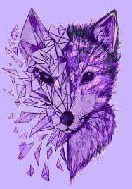 Purple Abstract Drawing Of A Fox Purple Abstract Fox Art Purple Aesthetic