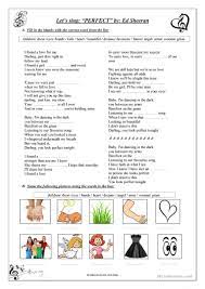 Fun activities make it easier for teachers to get the little ones to practice more and enjoy the learning process as well. Ed Sheeran Perfect Lyrics English Esl Worksheets For Distance Learning And Physical Classrooms
