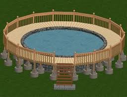 Image Result For 24 Foot Round Pool Deck Pool Deck Plans Swimming Pool Decks Decks Around Pools