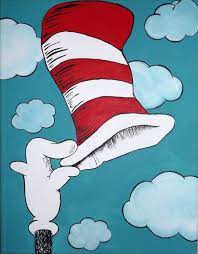 The Cat That Belongs To The Cat In The Hat Acrylic Painting Inspired By Dr Seuss 11x14 By Jessie Fernandes Dr Seuss Art Dr Seuss Drawings Kids Canvas Art