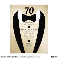 Black And Gold Birthday Party Invitations Black Gold Tuxedo Mens 70th Birthday Party Invite Zazzle Com Birthday Party Invitations 50th Birthday Party Invitations 30th Birthday Men