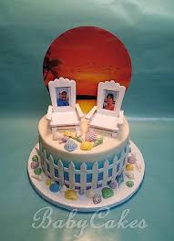 Birthday Cake For Wife Images A Beach Themed Birthday Cake For A Husband And Wife That Share The Same Birthday Cake Baby Cake Birthday Cake