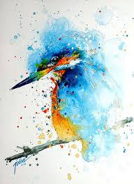 Kingfisher Watercolor Painting A4 A3 Art Print Etsy Bird Art Watercolor Paintings Of Animals Painting Illustration