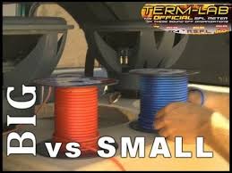 Car Audio Speaker Wire Big Vs Small 8 Gauge To 10 Awg W Acts Spl Stereo Termlab Bass Comparison