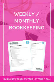 Weekly Monthly Bookkeeping Number Nerd Bookkeeping Solutions Bookkeeping Templates Bookkeeping Bookkeeping Business