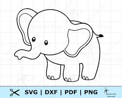 Check spelling or type a new query. Cute Baby Elephant Svg Png Dxf Pdf Cricut Cut Files Etsy