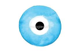 Blue Watercolor Nazar Boncugu Evil Eye Blue Watercolor Hand Illustration Watercolor