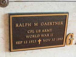 Check spelling or type a new query. Ralph Michael Gaertner 1923 1990 Find A Grave Memorial