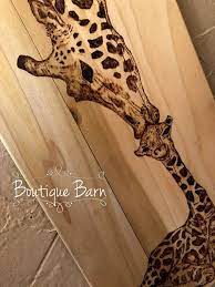 Giraffe Decor Jungle Safari Nursery Wood Wall Art Animal Family Decor Giraffe Wall Art Safari Nursery Giraffe
