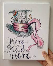 Watercolor Mad Hatter Hat On 8x10 Canvas 30 00 Mad Hatter Painting Mad Hatter Hat Drawing Diy Mad Hatter Hat