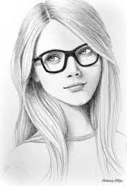 Black And White Glasses Drawing Image Result For Drawings Of A Girl With Glasses Pencil Drawings Cool Art Drawings Portrait