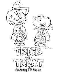 Halloween Trick Or Treat Coloring Page Halloween Coloring Book Coloring Pages Halloween Coloring