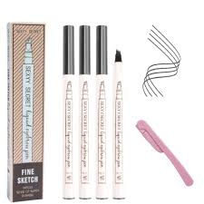 Amazon Com Eyebrow Tattoo Pen Fasoty 4 Pack Tat Brow Microblading Eyebrow Pen Waterproof Tattoo Eyebrow Pencil Pen Micro Fork Tip Applicator Brow Pencil Creates Natural Looking Defined Brows Effortlessly Beauty