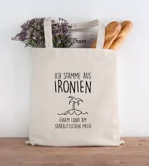 Jutebeutel Ich Stamme Aus Ironien Einem Land Am Sarkastischen Meer Spruch Beutel Baumwolltasche Stoffbeutel Tragetasche Moonworks Farbe Natur Grosse Unisize