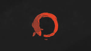 Black And Orange Wallpaper 1920x1080 Orange Koi Fish Artwork Dark Minimalism Red Ensō Orange Color Wallpaper In 2020 Fish Artwork Dark Wallpaper Background Hd Wallpaper