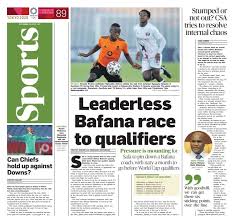 Each daily news article contains comprehension and critical thinking questions, found below the article. What S In City Press Sport Leaderless Bafana Race To Qualifiers Will Pitso Face Downs Citypress