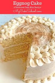 Eggnog Cake A Doctored Cake Mix Recipe In 2020 Eggnog Cake Recipe Cake Mix Recipes Cake Mix