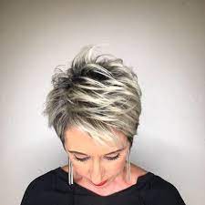 White Blonde Highlights On This Pixie Haircut Blonde Highlights Short Hair White Blonde Highlights Blonde Highlights