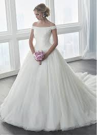 Buy Discount Sparkling Tulle Satin Off The Shoulder Neckline Ball Gown Wedding Dresses With Be Spring Wedding Dress Beautiful Wedding Dresses Wedding Dresses