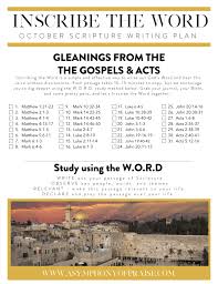 Inscribe The Word October Scripture Writing Plan The