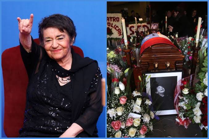 El histórico velatorio de la artista en el Teatro Caupolicán rodeado de flores y recuerdos., do AI tạo