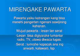 Mar 18, 2021 · struktur sesorah yaiku kaya ing ngisor iki. Pawarta Dening Angger Prakuntama S Pd Ppt Download