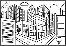 I started coloring mine with my staedtler karat aquarell coloring pencils and went over. Simple City Coloring Page Free Printable Coloring Pages For Kids
