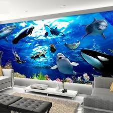 For anyone with an artistic soul, dark green shades and pink wall do go together. Custom Any Size 3d Stereoscopic Seabed Marine Animals Dolphin Large Mural Bedroom Living Children S Room Ceiling Photo Wallpaper Buy Children Wall Paper Aquarium Mural Wallpaper Beach Product On Alibaba Com