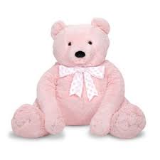 Melissa And Doug Jumbo Teddy Bear Plush In Pink Urso De Pelucia Pelucia Urso