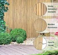 6Ft High x 8 Ft Long x 0.7In D Bamboos Screen, Natural Bamboo Fence Rolls,  Eco-Friendly Bamboo Fencing for Outdoor Balcony Patio Garden Border Pool