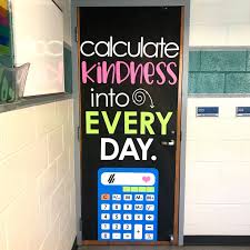 July Door Decoration Set Calculate Kindness By Joey Udovich Teachers Pay Teachers High School Math Classroom Middle School Classroom Decor Math Classroom
