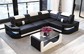 Sofa Dreams Ledersofa Como L Form Schwarz Weiss 0 Modern Sofa Living Room Living Room Sofa Design Living Room Sofa Set
