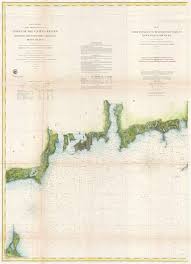 details about 1860 u s coast survey nautical chart of block island and newport rhode island