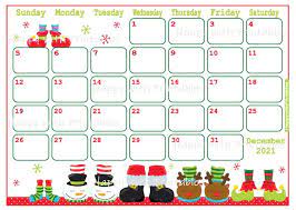 December Christmas Calendar 2021 Calendar December 2021 Christmas Planner Printable Cute Etsy