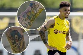 Related to jadon sancho tattoo. Man Utd Transfer Target Jadon Sancho Shows Off New Simpsons And Sonic The Hedgehog Tattoos