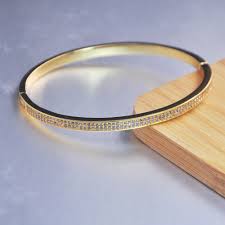 Did you know nearly all white gold is plated with another metal to make it the shiny white color tha. Jewelry Factory 18k Gold Plated Bangle Aaa Clear Zirconia Jewelry Custom Micro Pave Metal Bangle For Women Buy Metal Bangle Custom Bangle Gold Plated Bangle Product On Alibaba Com