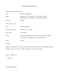Penulis mencantumkan diri sebagai orang tua murid atau. Surat Izin Orang Tua