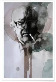 Friedrich dürrenmatt gilt gemeinsam mit max frisch als der bedeutendste vertreter deutschsprachiger literatur in der schweiz nach dem zweiten weltkrieg. Friedrich Durrenmatt Zeichnung Poster Juniqe