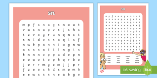 Life's more fun when you live in the moment! Sn Sound Differentiated Word Search Teacher Made